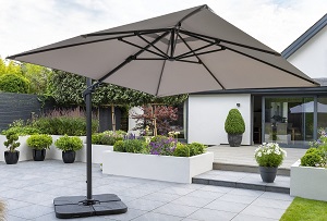 Royce Executive 3m Square Parasol - Soft Grey | Local Delivery Only